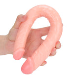 Realistic Double Ended Dildo Adult Toy Lesbian, 14.17 Inch Double Sided Dildos for Women, Waterproof Flexible Double Dong with Curved Shaft for Vaginal G-spot and Anal Play