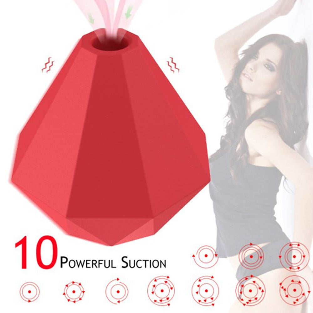 Clit Clitoris and Nipple Stimulation Vagina Sucker Silicone Adult Oral Sex Toy Diamond Shape Sucking Vibrator