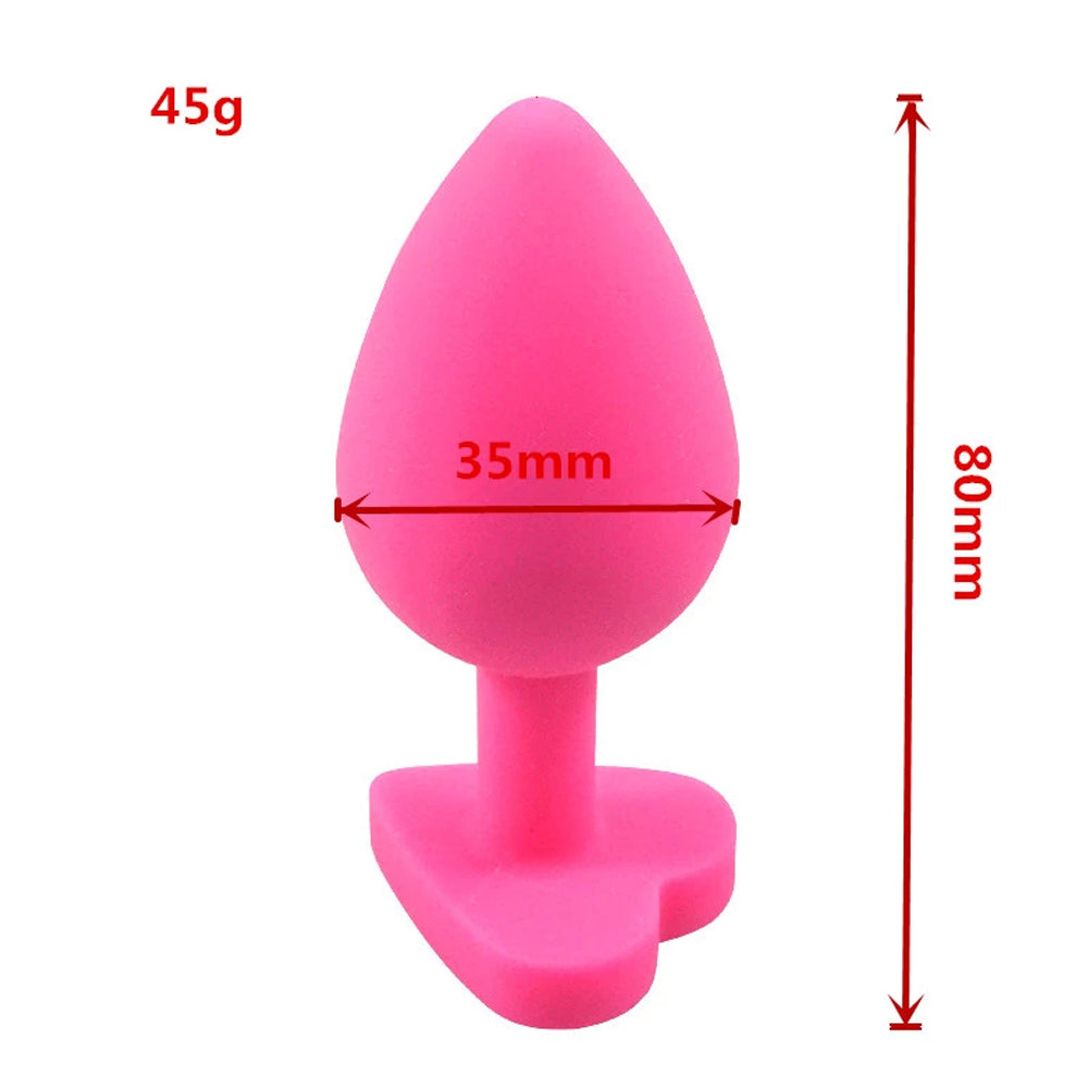 New Heart Shaped Anal Plug in Pakistan Pink Silicone Butt Plug Anal Beads - High Quality