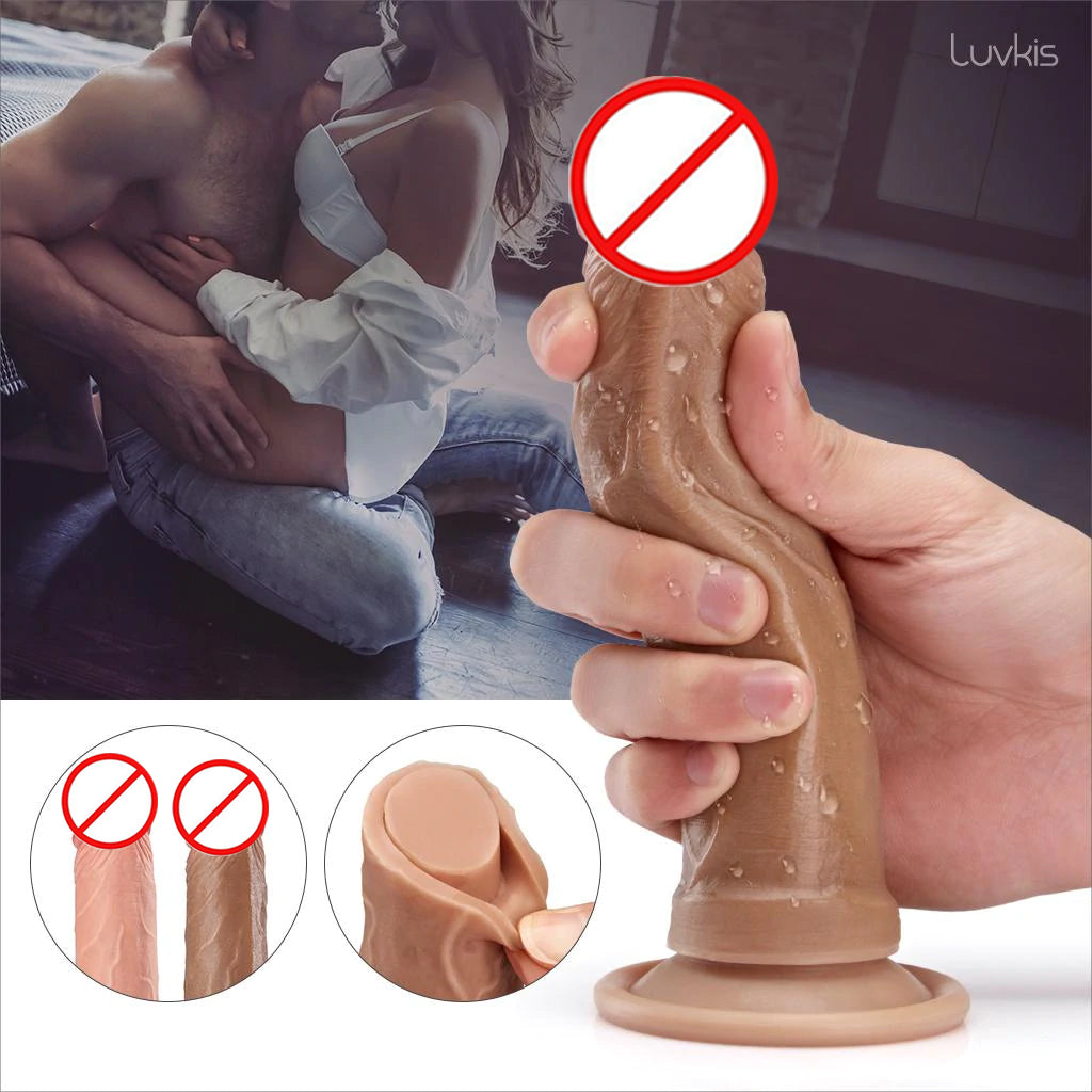 Realistic Dildo Suction in Pakistan Skin Brown - 7inch High Quality  - 265g