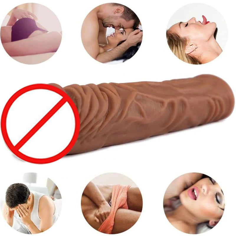 Realistic Cock Sleeve in Pakistan – Delay Ejaculation Reusable Penis Extender Sleeve