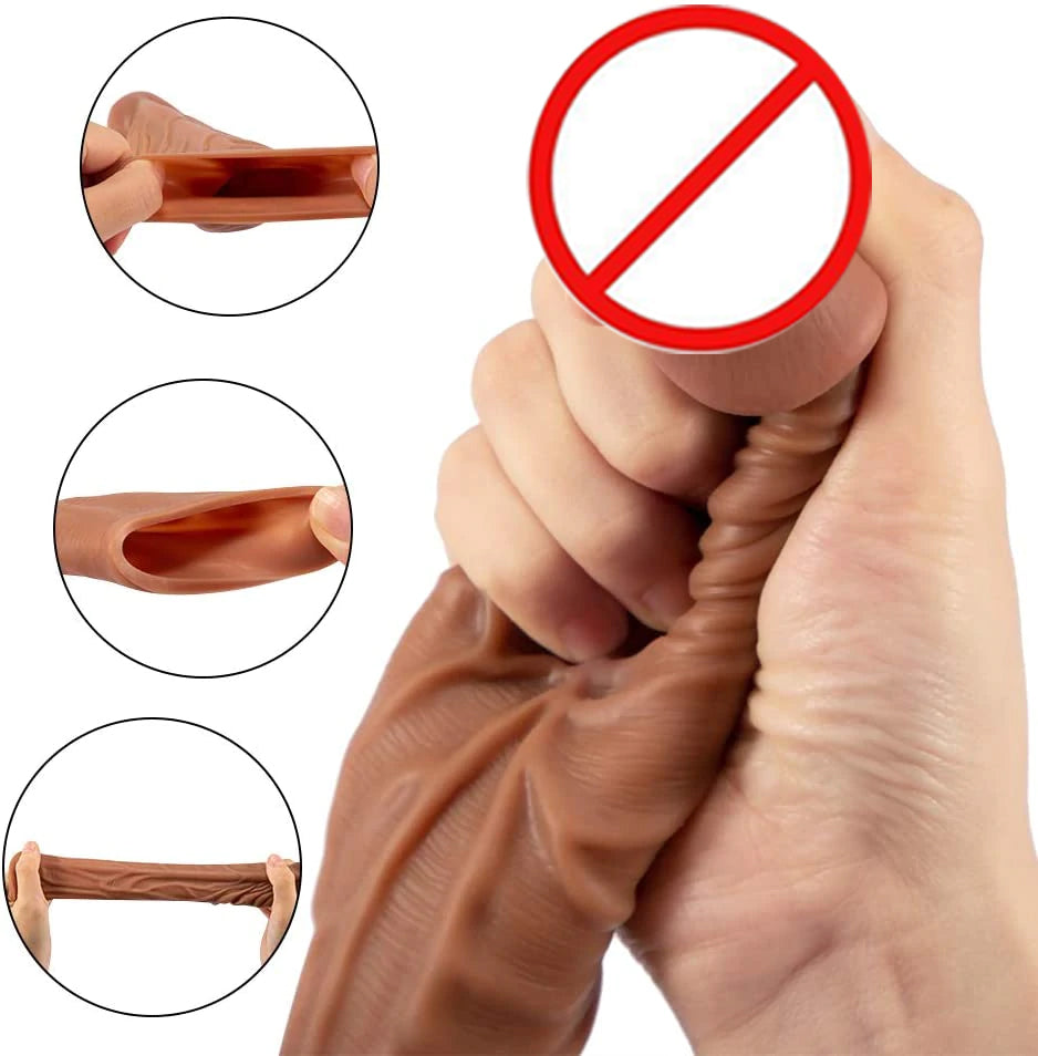 Realistic Cock Sleeve in Pakistan – Delay Ejaculation Reusable Penis Extender Sleeve