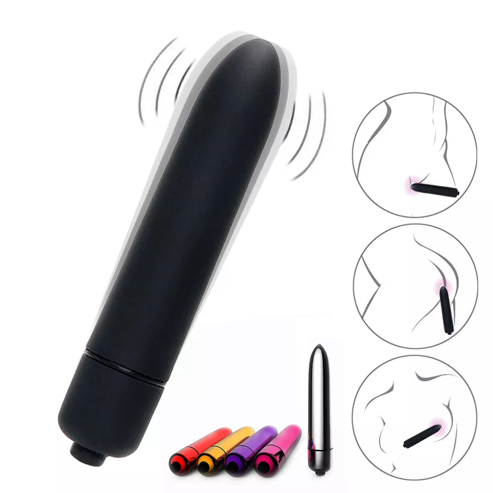 Powerful Bullet Vibrator with 10 Modes Mini Pocket Vagina Stimulator Waterproof Super-Strong Adult Sex Toys for Women