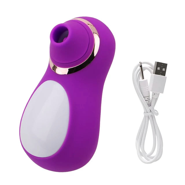 Erotic Penguin Vibrator Nipple Clitoral Stimulator 10 Speeds Silicone G-spot Sex Oral Licking Tongue Sucking Sex Toys for Women